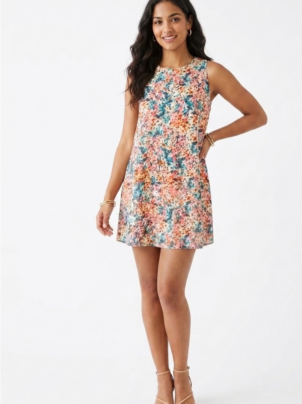 Floral sleeveless midi Dress